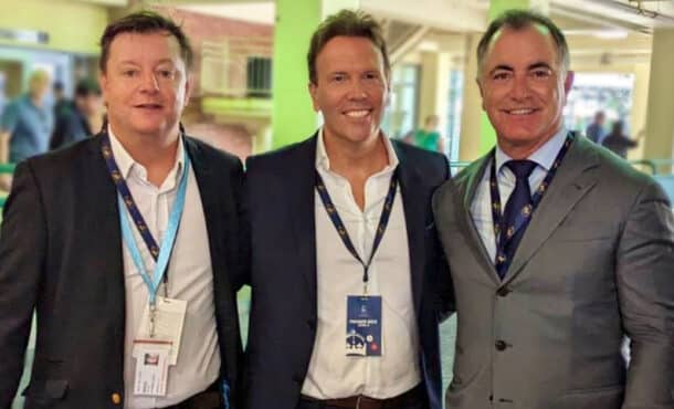 Mark Halloran, Rob van Blokland, and Donato Lanni at Woodbine.