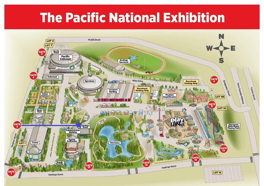 A map of the PNE grounds.