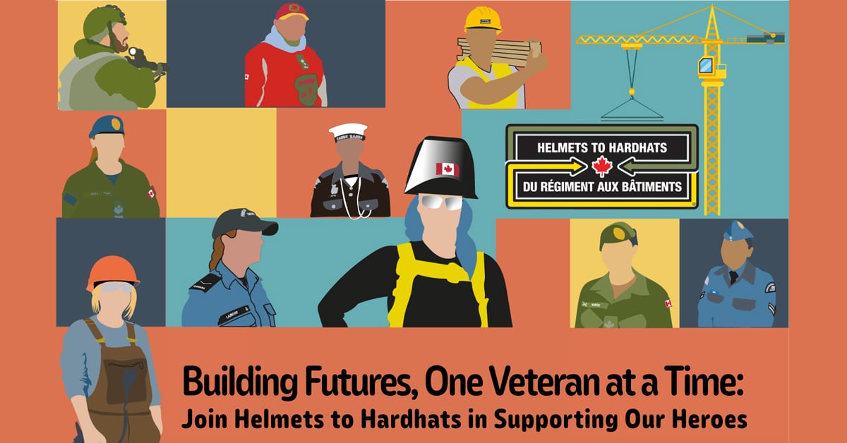 A poster for Helmets to Hardhats