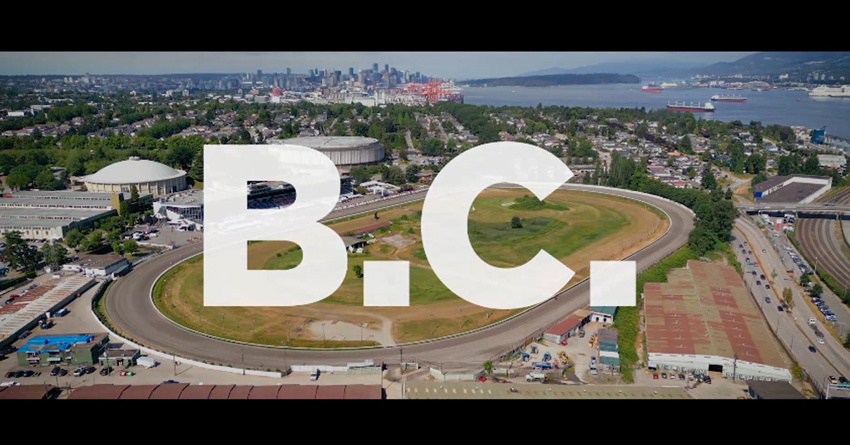 Aerial view of Hastings Racecourse.
