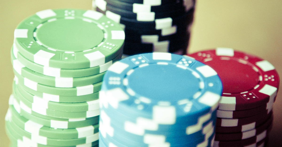 Piles of casino chips.
