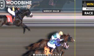 Photo finish image.