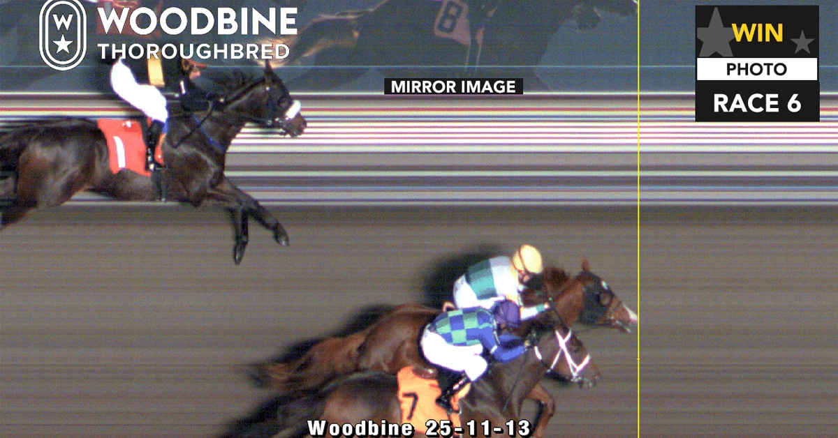 Photo finish image.