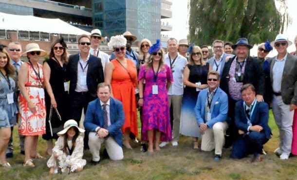 A large group pf people at Woodbine Racetrack.